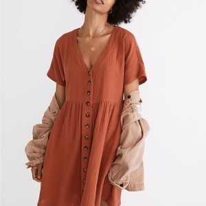 Madewell Lightspun Button Mini Dress